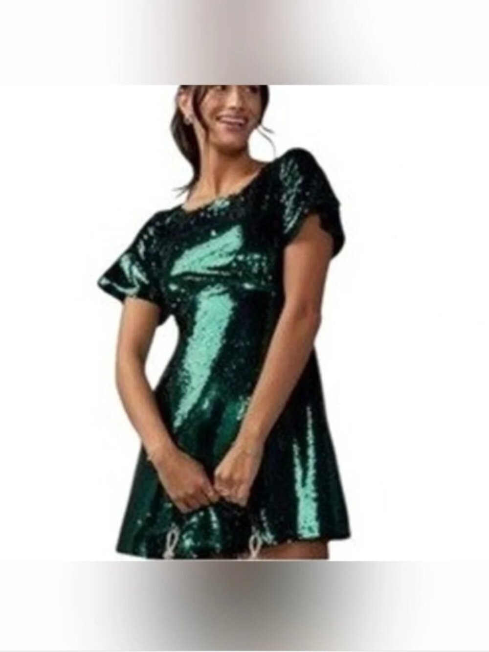 Francesca's NWT Mini Green Sequin Party Prom Medium Glam Event Dress size S